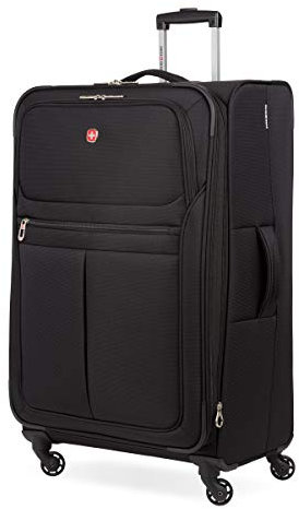 SwissGear 4010 Weichgepäck mit Spinner-Rädern, Schwarz, Checked-Medium 23-Inch