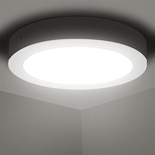 Aigostar LED Deckenlampe 18W Deckenleuchte, 4000K Neutralweiß 2100lm Lampe Badezimmer ideal für Badezimmer Balkon Flur Küche Wohnzimmer, Badezimmer lampe Ø22.6cm