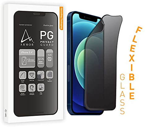 ARMOR Flexible Glass Screen Protector for iPhone 12 Mini, Privacy Guard with 9H