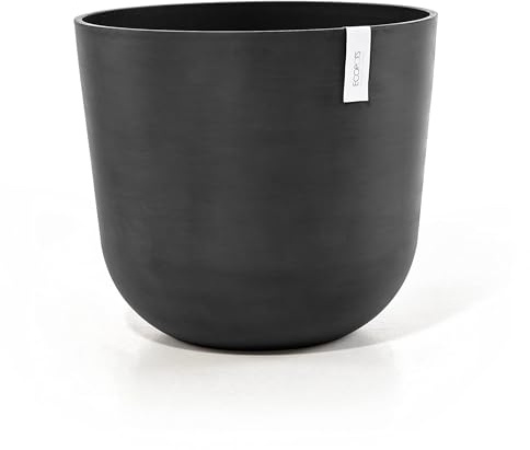 Ecopots Oslo 55 Blumentopf - L 55 cm x H 48,5 cm - Innen- und Außenbereich Dunkelgrau