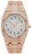 ICEDIAMOND CZ Diamant Charm Quarz Armbanduhr, vereist helle Zirkonsteine 43mm Kalender Zifferblatt Hip Hop Trend Schmuck Uhr für Männer (Rose)