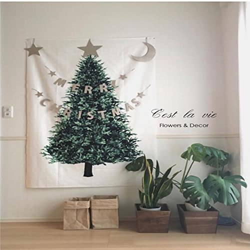 Proumhang Wandteppich Tannebaum Wandbehang Tapisserie Wandtuch,Weihnachten Dekoration,Weihnachtsgrüner Baum Wandteppich,Geschenke für Weihnachten Neujahr(kein Lichtstreifen),100cm x 150cm