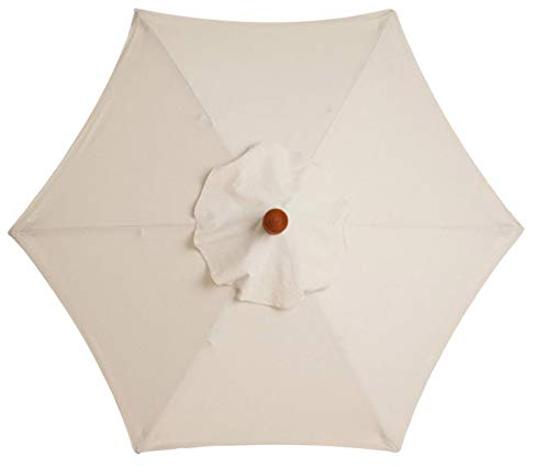 HELTER Toldo de repuesto para sombrilla de patio, 6.2 pies, tela de poliéster anti-UV, para jardín, mercado al aire libre, toldo voladizo, beige, M