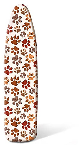 Nmbvcxz Dog Paw Ironing Board Cover and Pad,Non Stick Resist Scorching and Staining,Standard Size 15x54 inch Thick Padding Elastic Edge and 4 Fasteners