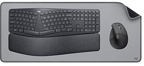 Logitech Lift Souris Ergonomique Verticale+ Clavier Ergonomique sans Fil+Studio Series, Large Tapis de Bureau Multifonctionnel