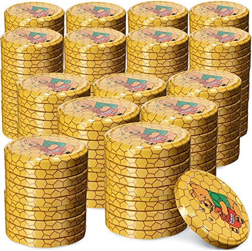 KADAX 200er Set Schraubdeckel Ø 66 mm in Bienenstock – Ersatzdeckel für Einmachgläser & Vorratsgläser, luftdicht & auslaufsicher