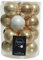 Kaemingk Weihnachtskugeln Glas 6cm x 20 Stück Christbaumkugeln Set beige weiß Creme Hellbraun
