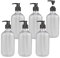 ZEOABSY 6 Piezas Vacías 500 ml Mate Transparente Botella de Pet Plástico Jabón Bombas Dispensadoras Envase Cosmético para Lociones Champús de Loción Gel Cremas, Recargable, Embudo