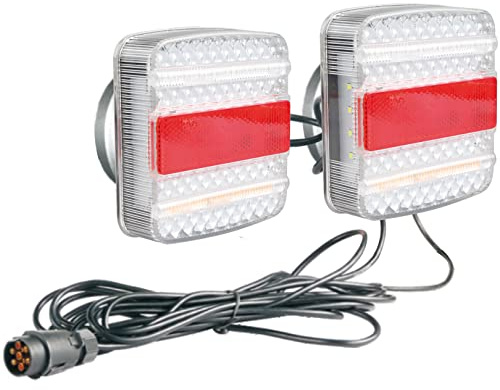 AdLuminis Rückleuchten-Set LED verkabelt für Anhänger, 12V/24V, für den Straßenverkehr zugelassen, mit Magnetfuß, ohne Canbus (323122)