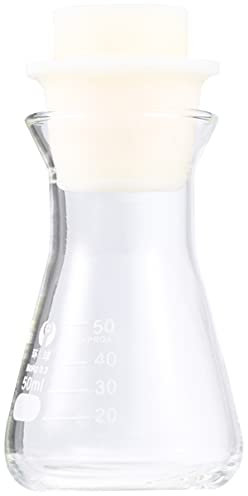 POPETPOP 1 Pc Erlenmeyer Verre Flacon Erlenmeyer à Col Large Tenue Blanche Flacon Erlenmeyer 50ml Flacon en Verre pour Laboratoire Fiole Conique en Verre Équipement Exposition Flacon Gradué