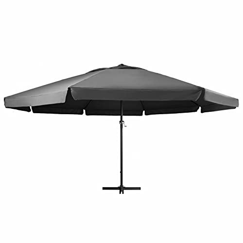 Homgoday Sonnenschirm Balkonschirm Kurbelschirm Marktschirm knickbar Balkonsonnenschirm Strandschirm Gartenschirm für Balkon Terrasse Garten 600 cm Anthrazit
