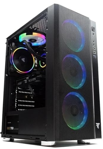 Tempest Stockade Caja PC M-ATX, ARGB, 4 Ventiladores ARGB 120mm, GPU 345mm, Chasis SPCC 0.7mm, USB 3.2, Negro (Umbra Negra)