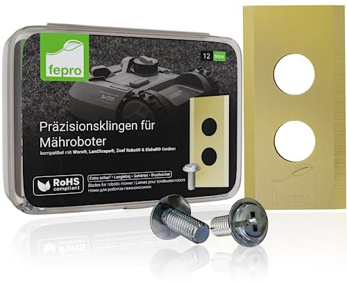Fepro® Profi Ersatzmesser für Mähroboter - kompatibel mit WORX, LandXcape, Zoef Robot und Einhell - 60 Stück, Universal Ersatzklingen für Rasenroboter Messer Messerset Mähroboterklingen