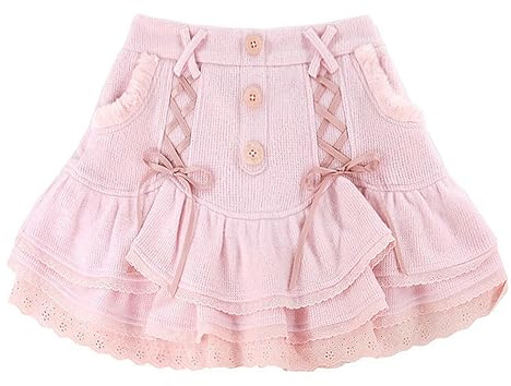 Lolita Mini Jupe Femmes Japonais Kawaii Hiver Dentelle Décontracté Élégant Doux Femme Jupe Taille Haute Bandage Jupe Coréenne 2022 Y2k-Rose-S