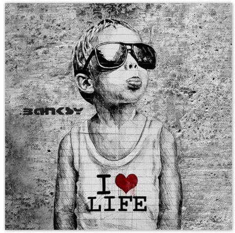 Tapete Vlies Premium Vlies 208x208cm I Love Life Banksy No.H6907Z_TV5BU