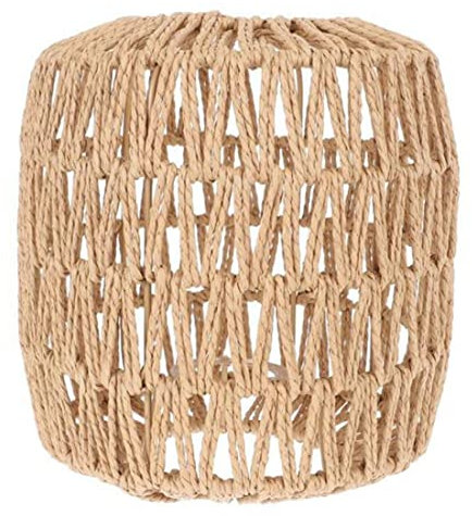 Zicojia Cubierta de LáMpara de RatáN Simulado Pantalla de LáMpara de ArañA Tejida Hecha a Mano Vintage Colgante DecoracióN del Hogar Colgante Dormitorio