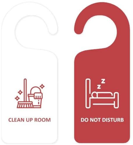 Please Make Up Room and Please Do Not Disturb Door Sign Pvc Double Sided Door Knob Hanger Sign for Hotel Office
