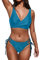 Generisch Damen Cross Back Badeanzüge Pard Twist Front Bademode Kordelzug Side Bikini Sets 2 Teiler Damen Sexy Bikini Triangel Mit High Waist Tankini Damen Bauchweg Zweiteilig Badeanzug Gr. 44