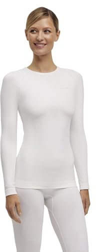 FALKE Women's Warm Round Neck W L/s Sh Functional Yarn Quick Dry 1 Piece Base Layer Top, White 2860, XL