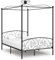 THOYTOUI Himmelbett-Gestell Schwarz Metall 120 x 200 cm, Seniorenbett Polsterbett Bett Metallbett Geeignet für Mehrbettzimmer Schlafzimmer Gästezimmer Wohnung
