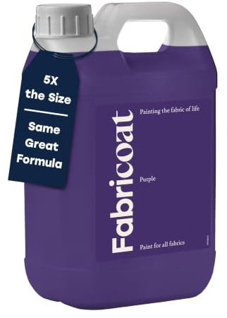Fabricoat Fabric Paint – Restore or Change the Colour of Any Fabric - Paint Directly Onto Fabric - Transform Anything – Sofas, Lampshades, Car Interiors (2.5L, Purple)