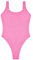 HIGOU Meerjungfrauenflosse Damen Swimming Suits Women Frauen-Badeanzug-Bikini-Badebekleidungs-Strand-Frauen-einfarbiger Badeanzug-rückenfreier String Badeanzug Badeanzug GroßE Oberweite (Pink, M)