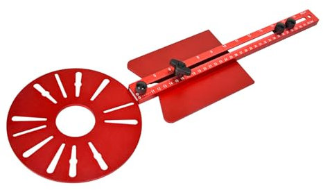 Upgraded Design 4 in 1 Router Milling Groove Bracket Adjustable Aluminium Alloy Router Jigs Router Guide Multifunctional for Woodworking Wood Router Tool (Red)