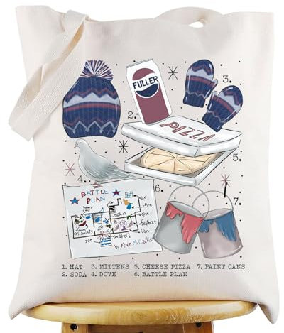 KEYCHIN Lustige Kevin-Tragetasche, Kevin-Fans, Geschenk, allein, Kampfplan, wiederverwendbare Einkaufstasche, Kevin-Merch, Battle Plan, Medium