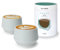 KRUVE Imagine Porcelain Latte Coffee Cups, Double Walled Latte Cups, Glass Cups Set of Two - 5oz Thermal Spherical Design for Art, Insulated Coffee Mugs for Heat Retention (White)