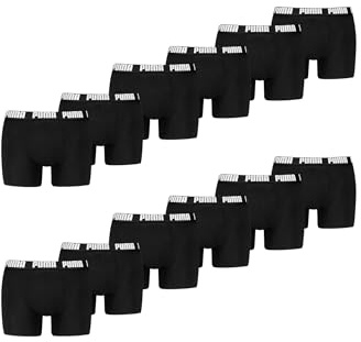 PUMA Boxer Boxershorts Men Herren Everyday Unterhose Unterwäsche 12er Pack, Farbe:001 - Black, Bekleidungsgröße:S