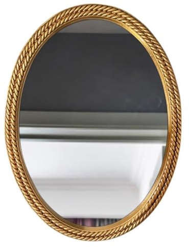 SnamicE Ovaler Hängespiegel, 55,9 x 71,1 cm, Vintage, dekorativer Wandspiegel, großer Kosmetikspiegel für Wohnzimmer, Schlafzimmer, Badezimmer, Eingangsbereich, antikes Gold