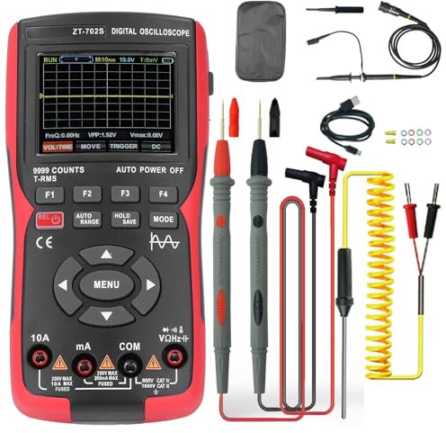 Aoaoy Electronic Portable Oscilloscope Numérique Portable Multimètre, 9999 COMPTS, 48MSAS FOLLAGE FORME AVEC COURANT DE TENSAGE AC-DC ET MESURE DE DIODE
