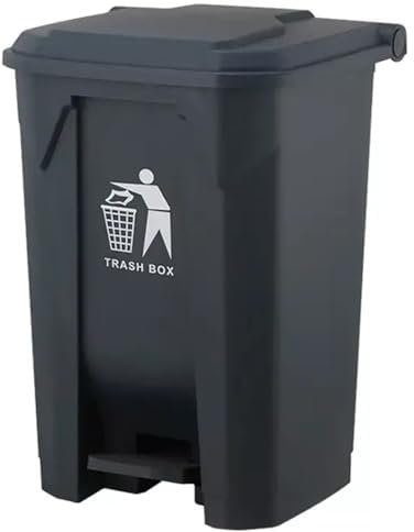 DUAS 80L Black Pedal Bin – Large Recycling & Rubbish Dustbin for Kitchen, Home & Office – Durable Plastic Waste Trash Bin with Foot Pedal & Lid