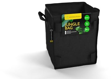 GROWTENT - 5 x Pflanzsack - Stofftopf - 11l, 23x23cm x h23cm - Quadratisch, aus starkem Stoff, mit Griffen - Kartoffelsack, Grow Bag, für Indoor & Outdoor, für Pflanzen, Blumen, Tomaten, Paprika