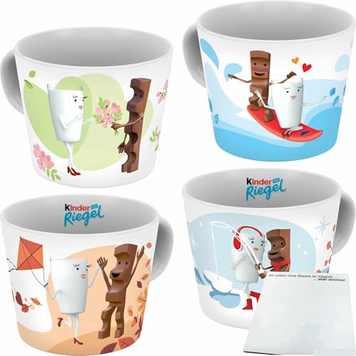 usy Bundle für Kinder Riegel Sammeltasse 2026 Sammlerpack (4 St, alle 4 Motive) + usy Block