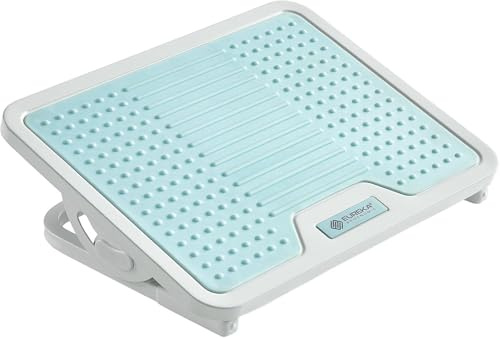 EUREKA ERGONOMIC Foot Rest Under Desk, Ergonomic Adjustable Footstool with Metal Frame, Massage Surface & 3 Height Positions, Non-Slip Foot Stool for Office & Home (Blue)