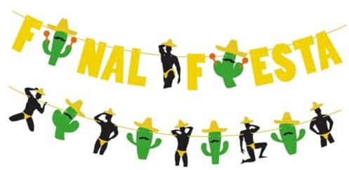 PRETYZOOM Kaktus Partybanner mit Mexikanischem Karnevalsmotiv Hängende Partygirlande aus Papier Farbenfrohe Dekoration für Fiesta Mottopartys