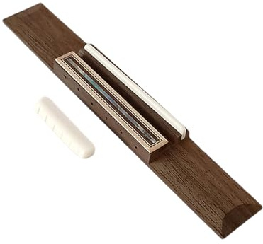 Konzertgitarre Brücke mit Imitation Rinderknochen Sattel Holz 6 Saiten Gitarrensteg-Ersatzteil mit Imitation Rinderknochen Sattel