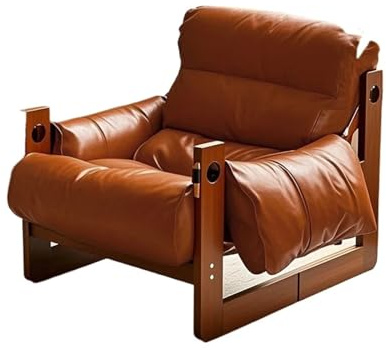 SLOQYNAPU Ledersofa aus der Mitte des Jahrhunderts, Balkon, Luxus-Design, bequemer Lounge-Sessel, Moderne Inneneinrichtung, Fotel Wypoczynkowy-Möbel(Orange A4)