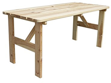 ROJAPLAST 15/7 Viking 180 Holzgarten Patio Tisch, Natural, 200 x 70 x 68 cm