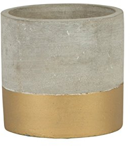 Sass & Belle Mini Tuva Gold Dip Cement Planter