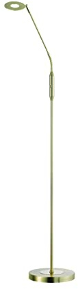 Fischer & Honsel Stehleuchte Dent 1x LED 6,0 Watt, matt, messingfarben, 3 Stufen CCT 2700 K / 3350 K / 4000 K, stufenlos dimmbar, Flexarm, 40109, 23 x 23 x 150 cm (LxBxH), 760 lm