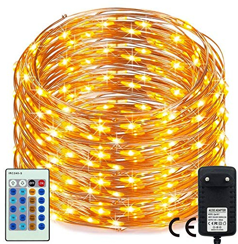 RcStarry Durchmesser 3mm Lichtschlauch Außen, 50M 500 LEDs Schlauch lichterkette IP67 Wasserdicht, Strombetrieben Lichtschlauch mit Fernbedienung für Innen/Außen, Garten Dekolicht - Warmweiß