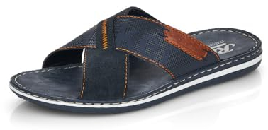 Rieker Herren Pantoletten 21098, Männer Slipper,Sommerschuhe,sommerclogs,Schlupfschuhe,schluepfschuhe,Slides,Slip-ons,Mules,blau (14),44 EU / 9.5 UK