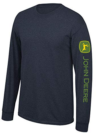 John Deere Solid Long Sleeve Tee with Logo on Sleeve