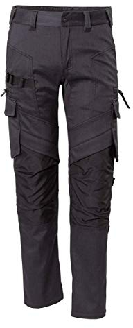 Qualitex Winter-Bundhose Unisex anthrazit Größe: 42-44; gefütterte, wärmende Arbeitshose für Damen und Herren; Handwerkerhose mit Kniepolster-Taschen