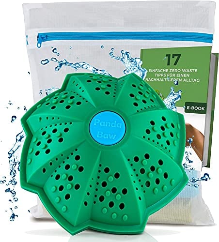 PandaBaw® Öko Waschball [NOTE: SEHR GUT] - Waschen ohne Waschmittel - Waschkugel für Waschmaschine - Bio Waschmittel Allergiker - Nachhaltige Produkte - 3in1 Wäscheball Set
