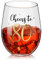 Birthday Stemless Wine Glass, Gold Birthday Wine Glass Present for Men Women Birthday Party Wedding Anniversary Party Decorations, 17 oz Stemless (Cheers to 80 Years)