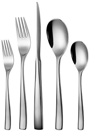 Sola Lotus Besteck Set - 6 Personen Essbesteck - 24 Teilig, 18/10 Rostfreiem Stahl - Robustes & Elegantes Design - Tafelbesteck - Spülmaschinenfest - Set mit Messern, Gabel, Löffel & mehr