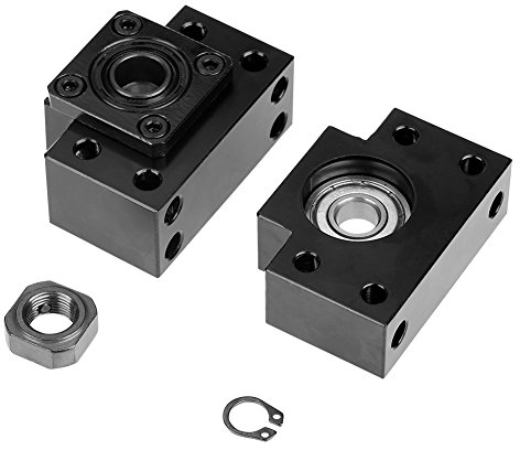 12 mm Lagerbock Lagerlagersatz Gehäuselager Stehlager 1 Set Feste Schwimmende Seitenstützenlagergehäusehalterungen für Kugelumlaufspindel